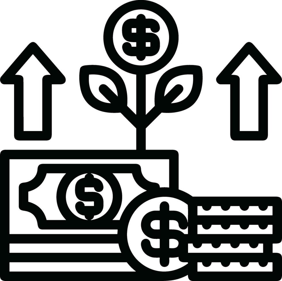 Growth business icon symbol vector image. Illustration of the progress outline infographic strategy  development design image