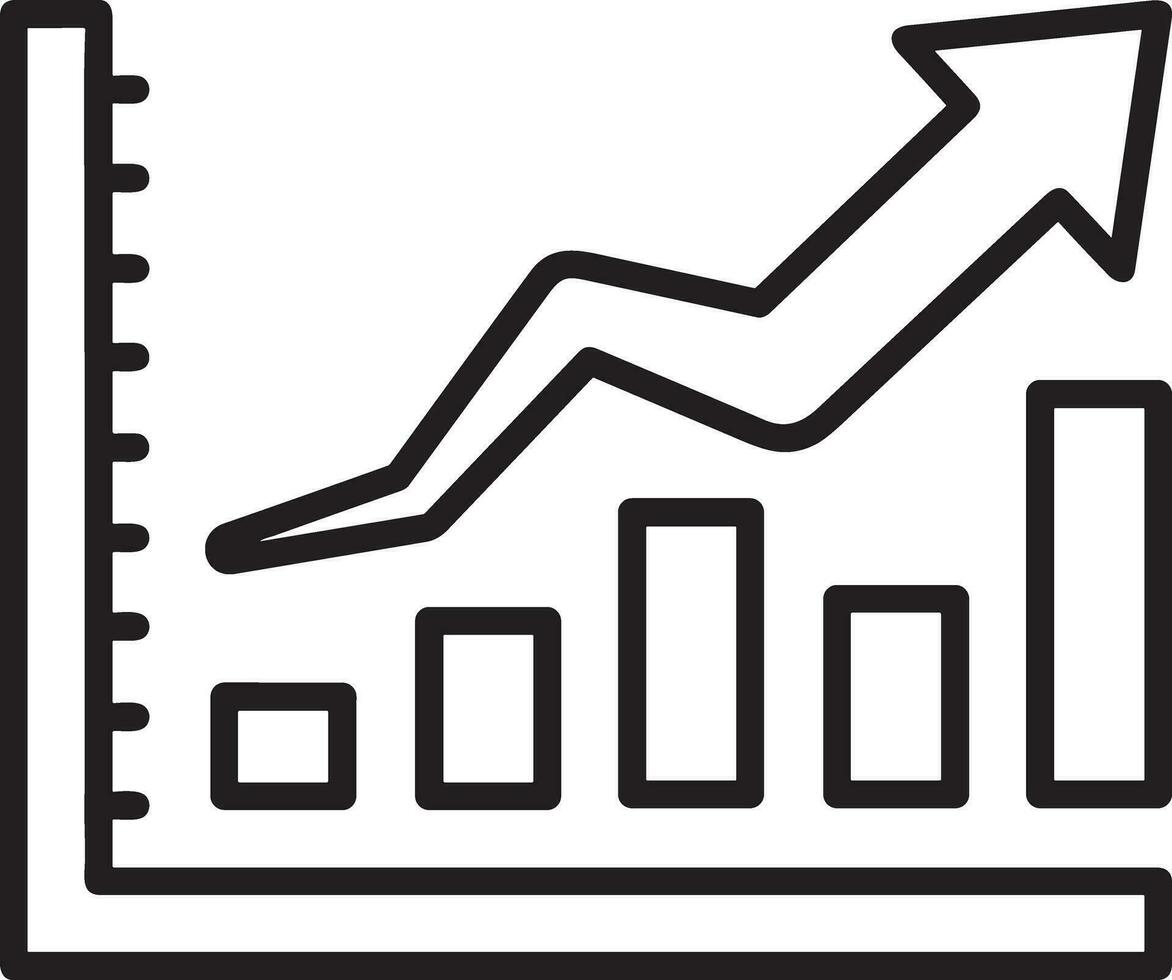 Growth business icon symbol vector image. Illustration of the progress outline infographic strategy  development design image