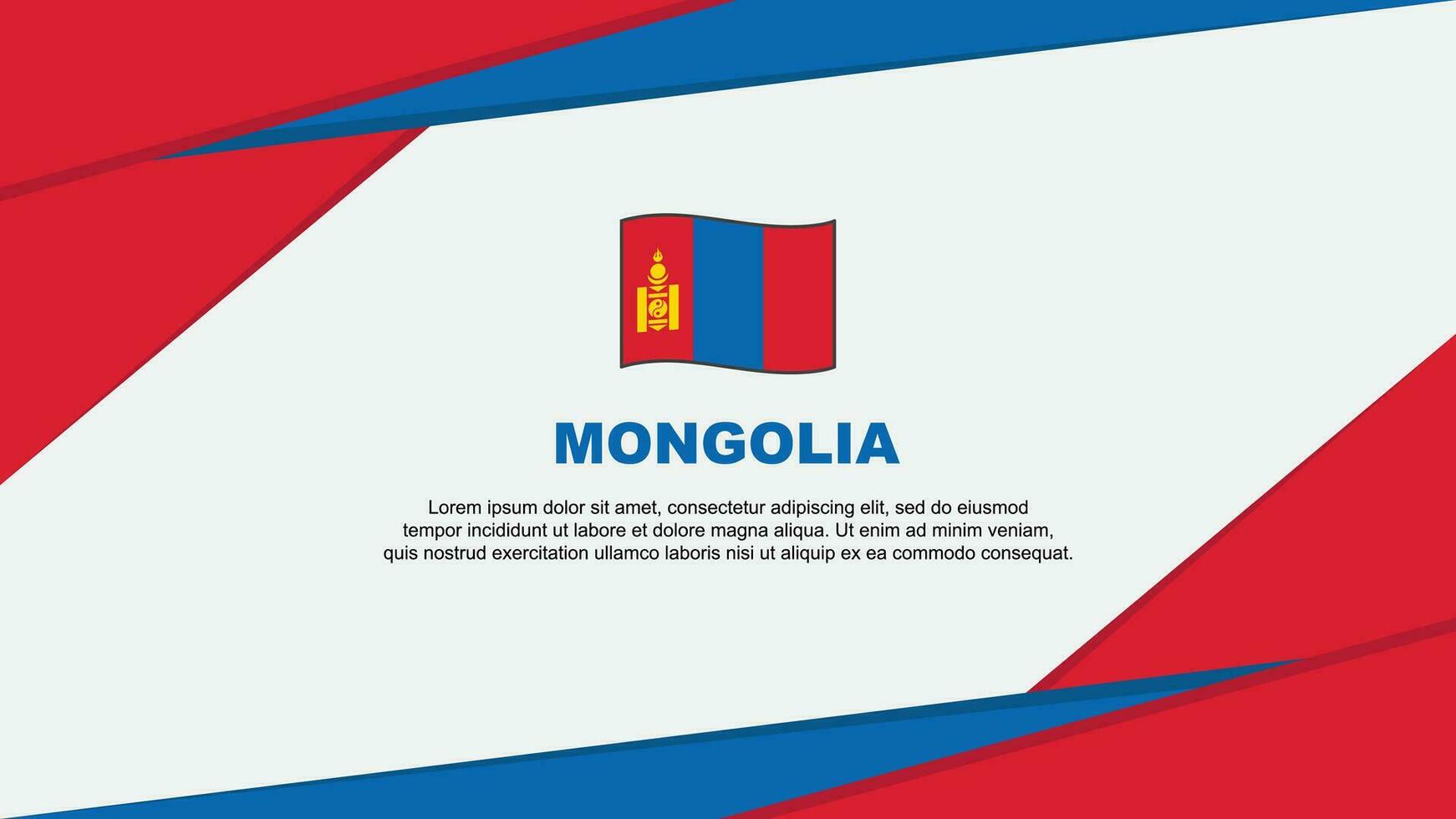 Mongolia Flag Abstract Background Design Template. Mongolia Independence Day Banner Cartoon Vector Illustration. Mongolia Background