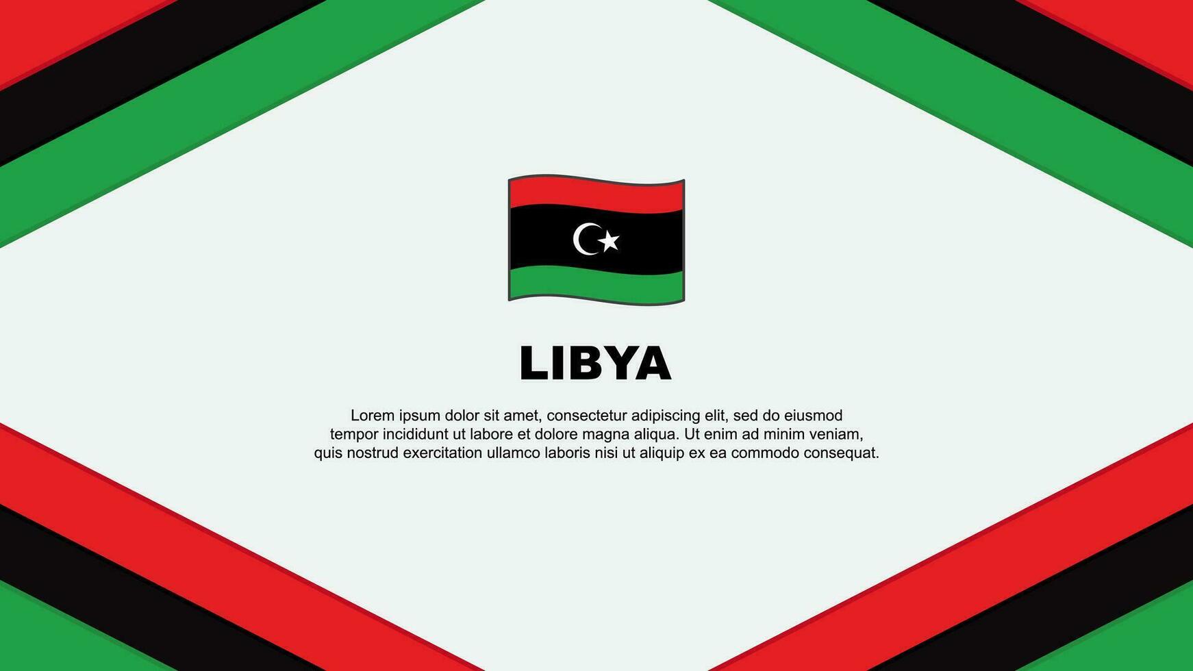 Libya Flag Abstract Background Design Template. Libya Independence Day Banner Cartoon Vector Illustration. Libya Illustration