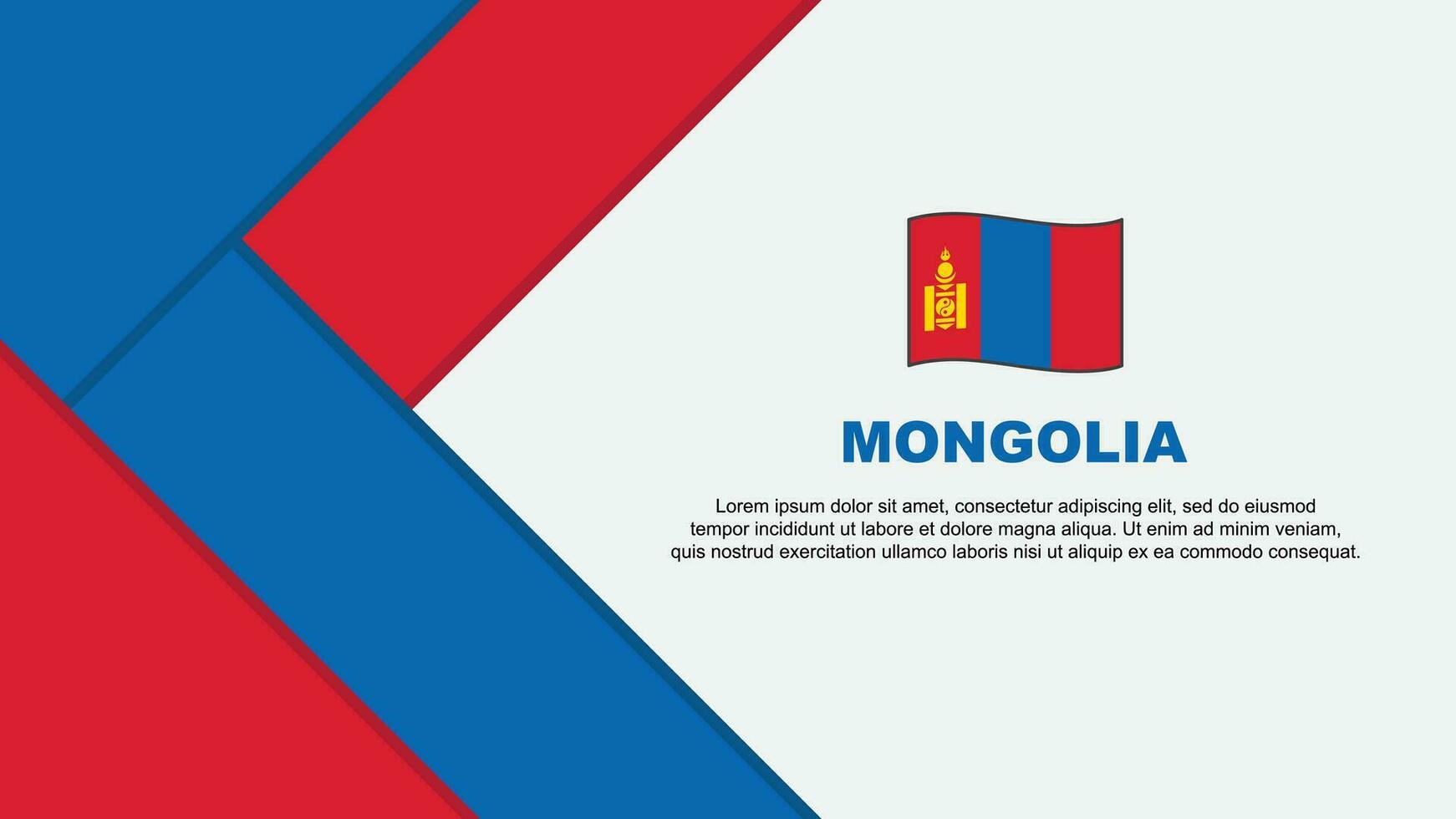Mongolia Flag Abstract Background Design Template. Mongolia Independence Day Banner Cartoon Vector Illustration. Mongolia