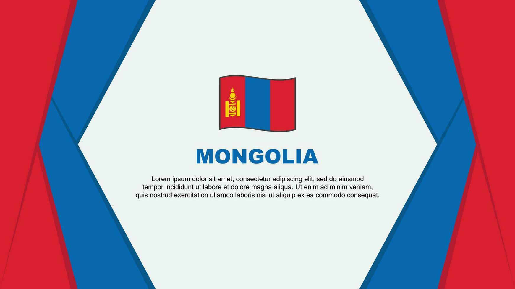 Mongolia Flag Abstract Background Design Template. Mongolia Independence Day Banner Cartoon Vector Illustration. Mongolia Design