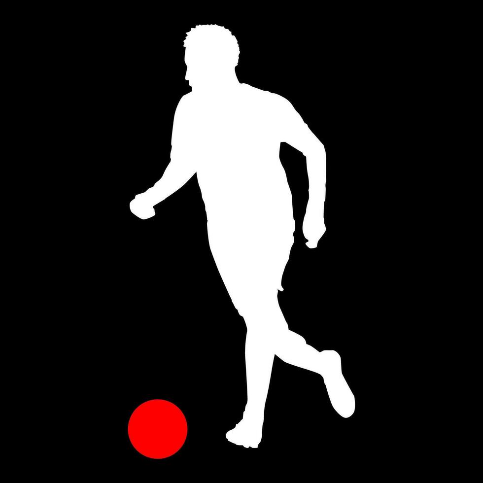 High details of soccer player silhouette. Minimal symbol and logo of sport. Fit for element design, background, banner, backdrop, cover. Vector Eps 10