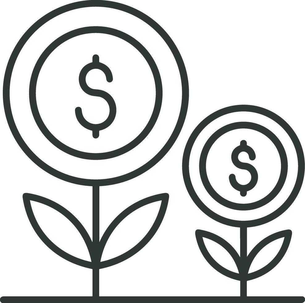 Growth business icon symbol vector image. Illustration of the progress outline infographic strategy  development design image