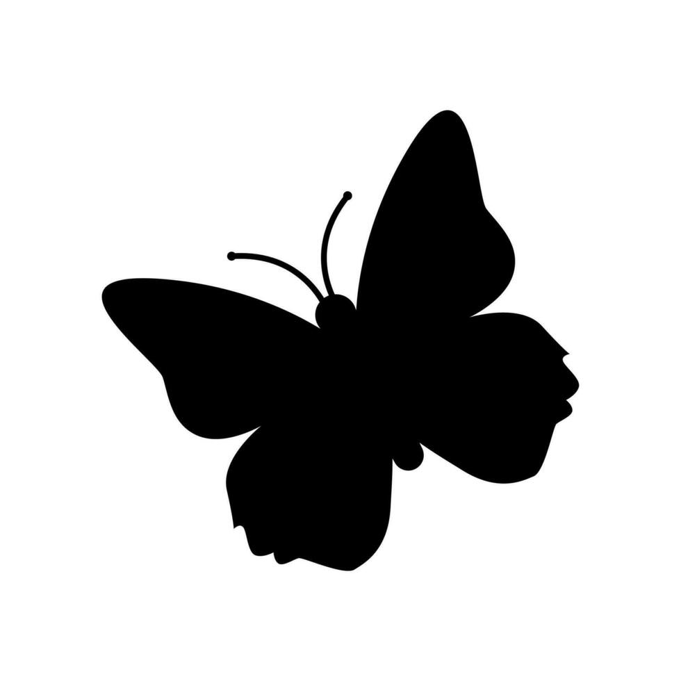 mariposa silueta vector gratis , negro mariposa vector elemento