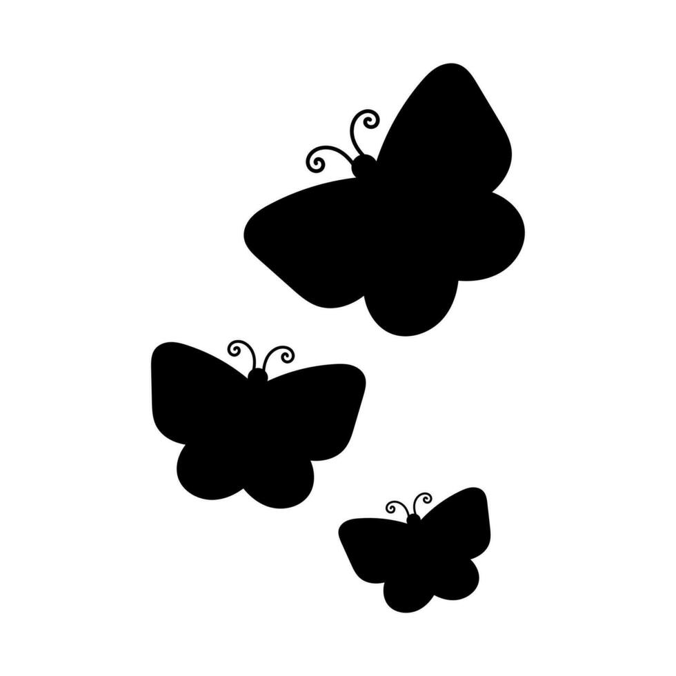 mariposa silueta vector gratis , negro mariposa vector elemento