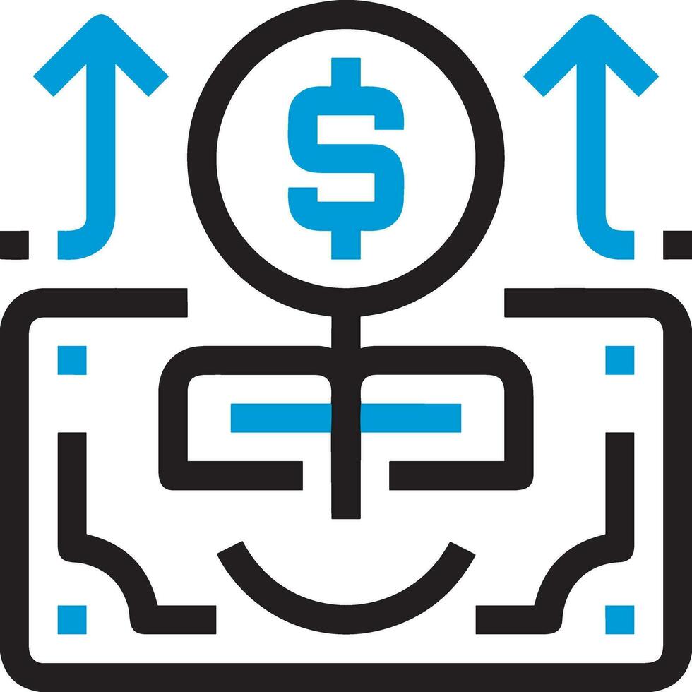 Growth business icon symbol vector image. Illustration of the progress outline infographic strategy  development design image