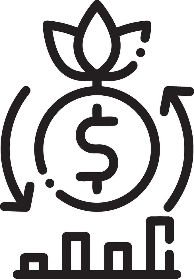 Growth business icon symbol vector image. Illustration of the progress outline infographic strategy  development design image