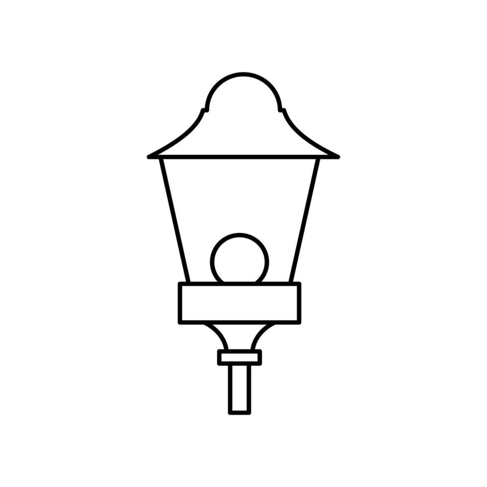 Lamp Garden Line Element Vector . Lamp Garden Decoration .