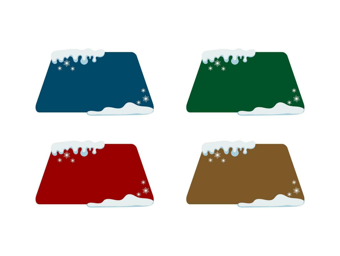 Text Box With Snow Vector Element . Winter Text Box .