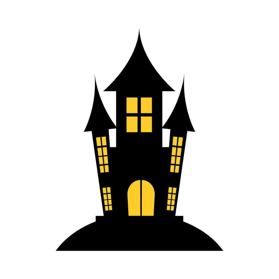 Halloween Castle Illustration Element Vector . Halloween Castle Background .