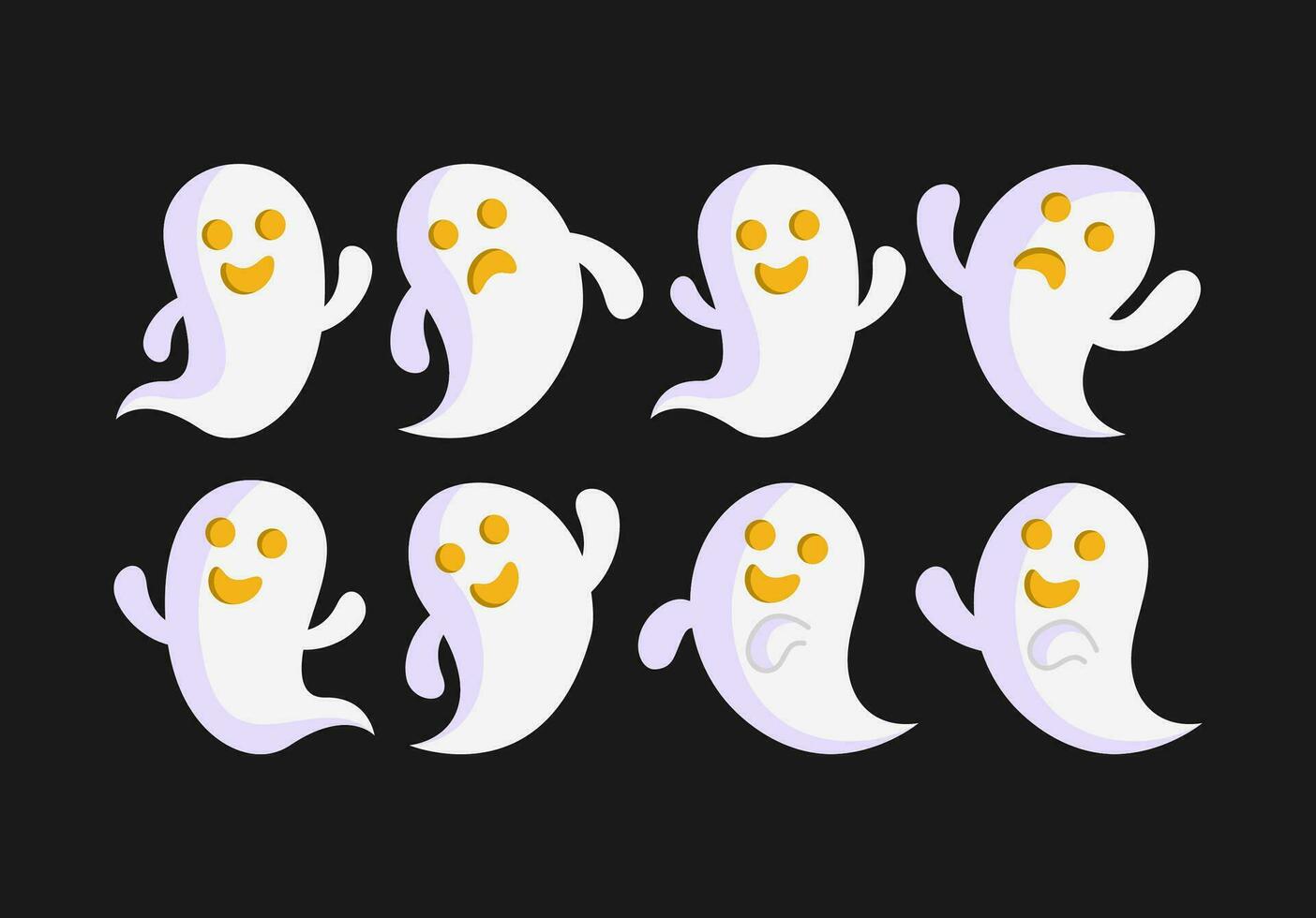 Cute Halloween Ghost Illustration Set Element . Halloween Celebration Element . vector