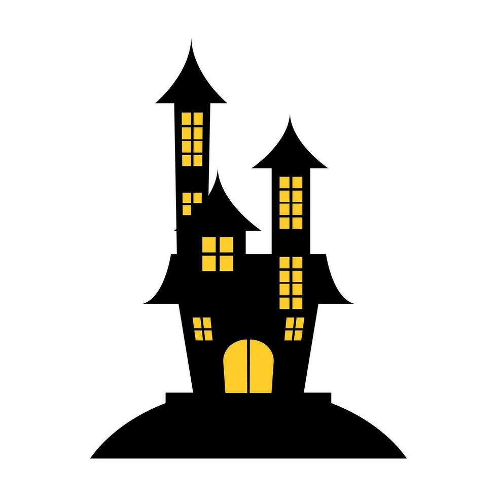 Halloween Castle Illustration Element Vector . Halloween Castle Background .