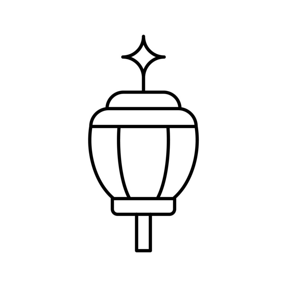 Lamp Garden Line Element Vector . Lamp Garden Decoration .