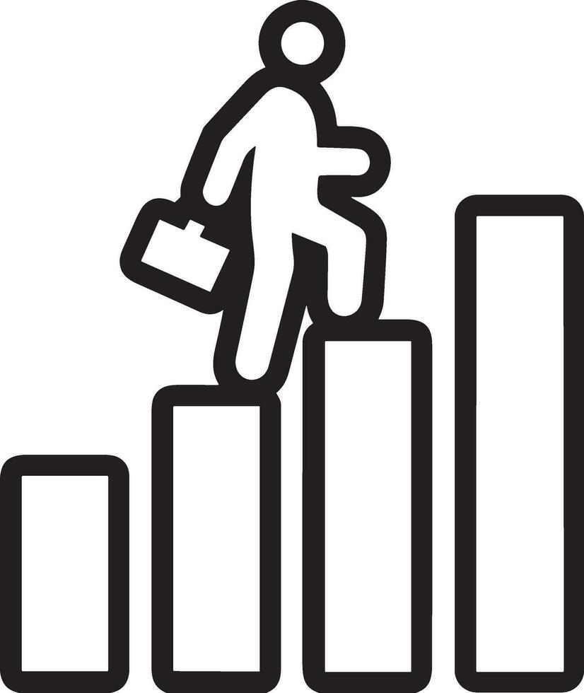 Growth business icon symbol vector image. Illustration of the progress outline infographic strategy  development design image