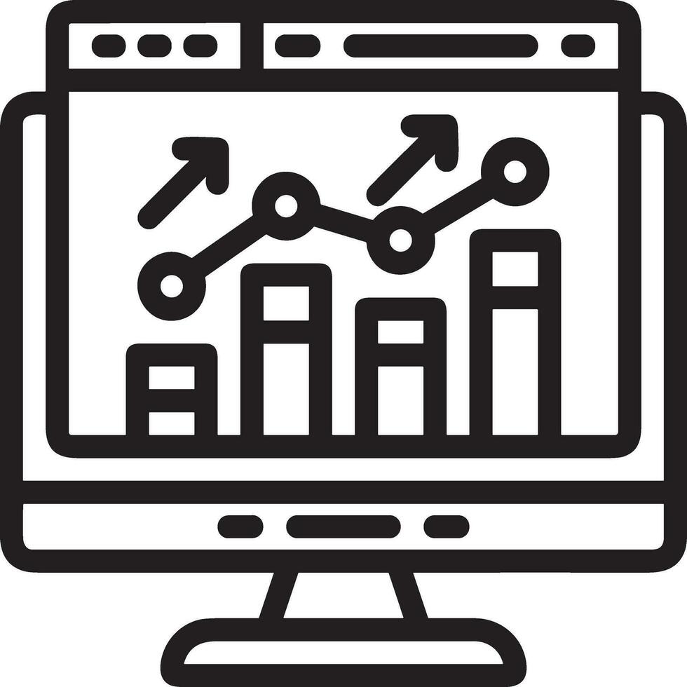 Growth business icon symbol vector image. Illustration of the progress outline infographic strategy  development design image