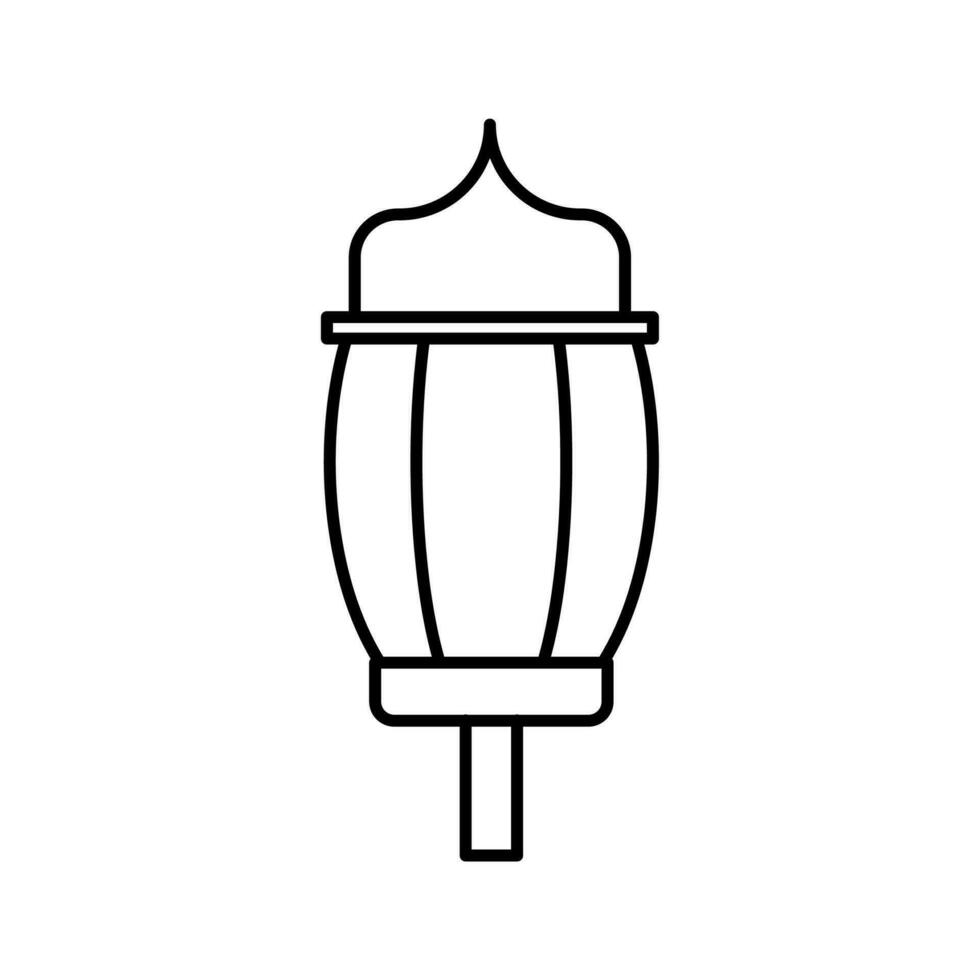 Lamp Garden Line Element Vector . Lamp Garden Decoration .