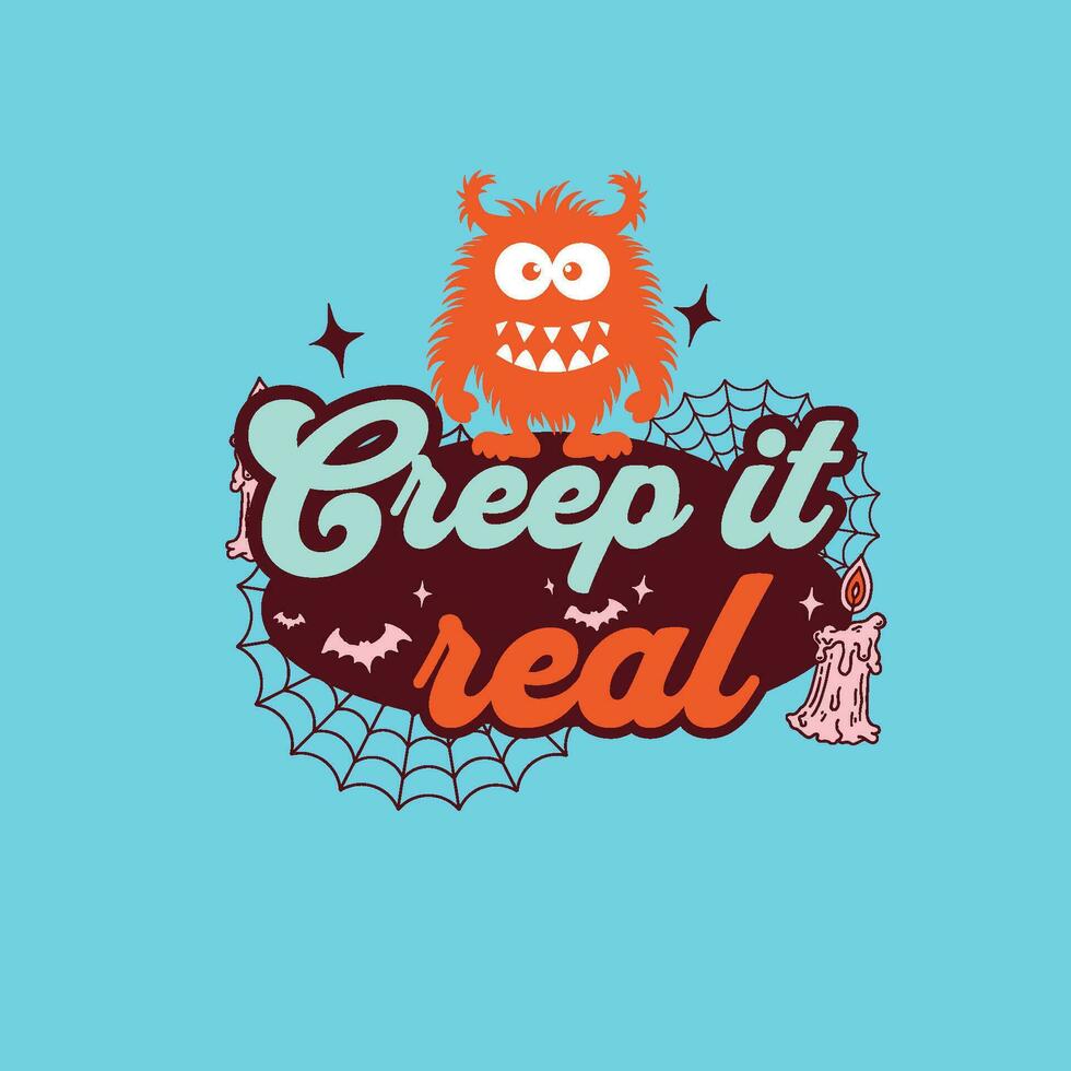 Furry Monster Message, Creep It Real Under Stars vector