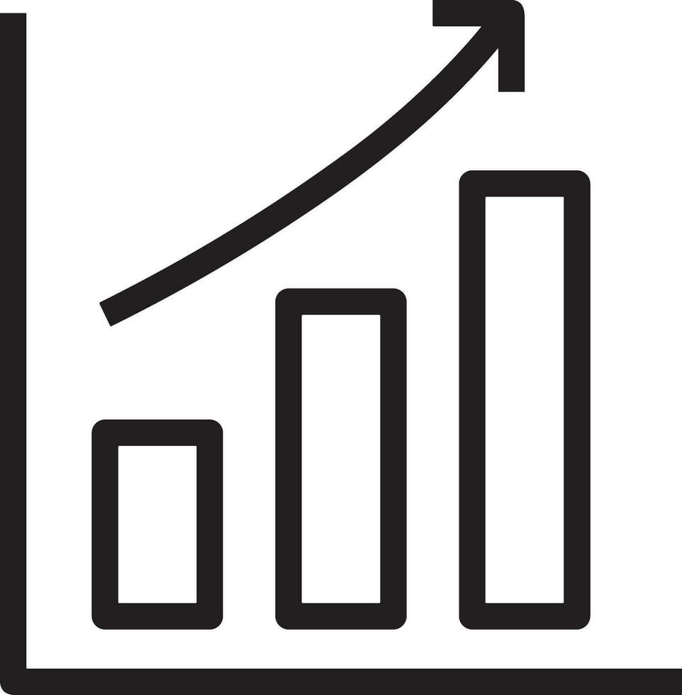 Growth business icon symbol vector image. Illustration of the progress outline infographic strategy  development design image