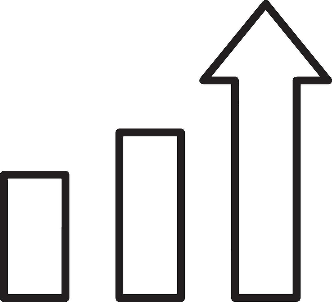 Growth business icon symbol vector image. Illustration of the progress outline infographic strategy  development design image