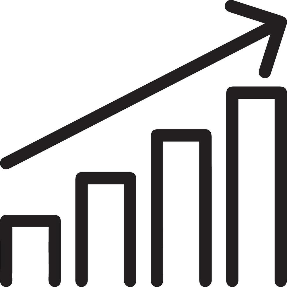 Growth business icon symbol vector image. Illustration of the progress outline infographic strategy  development design image