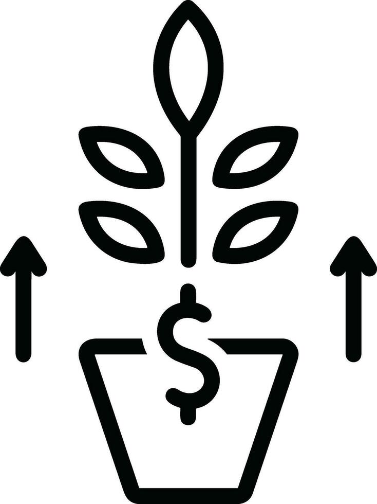 Growth business icon symbol vector image. Illustration of the progress outline infographic strategy  development design image