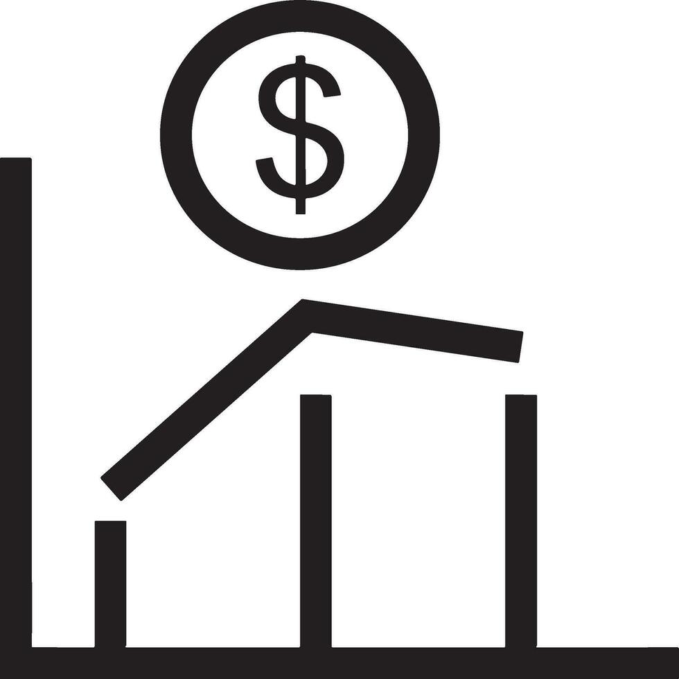 Growth business icon symbol vector image. Illustration of the progress outline infographic strategy  development design image