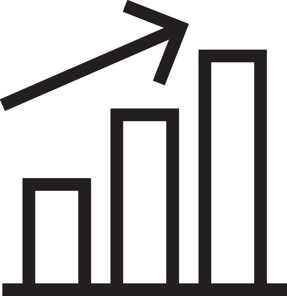 Growth business icon symbol vector image. Illustration of the progress outline infographic strategy  development design image
