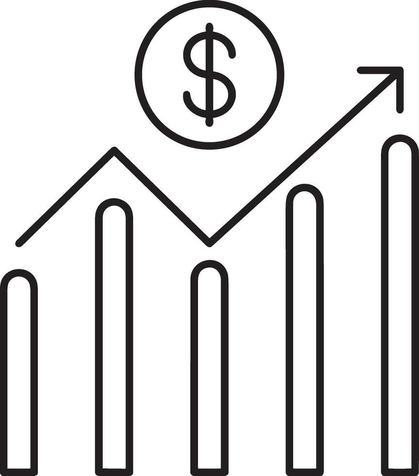 Growth business icon symbol vector image. Illustration of the progress outline infographic strategy  development design image