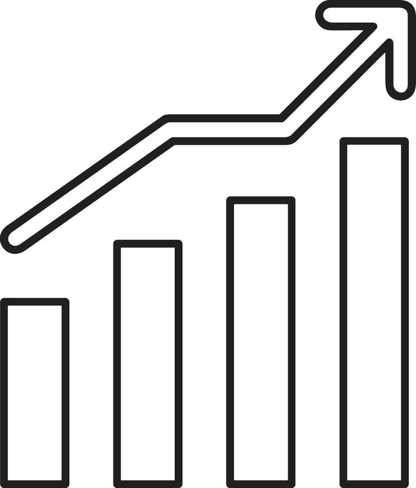 Growth business icon symbol vector image. Illustration of the progress outline infographic strategy  development design image