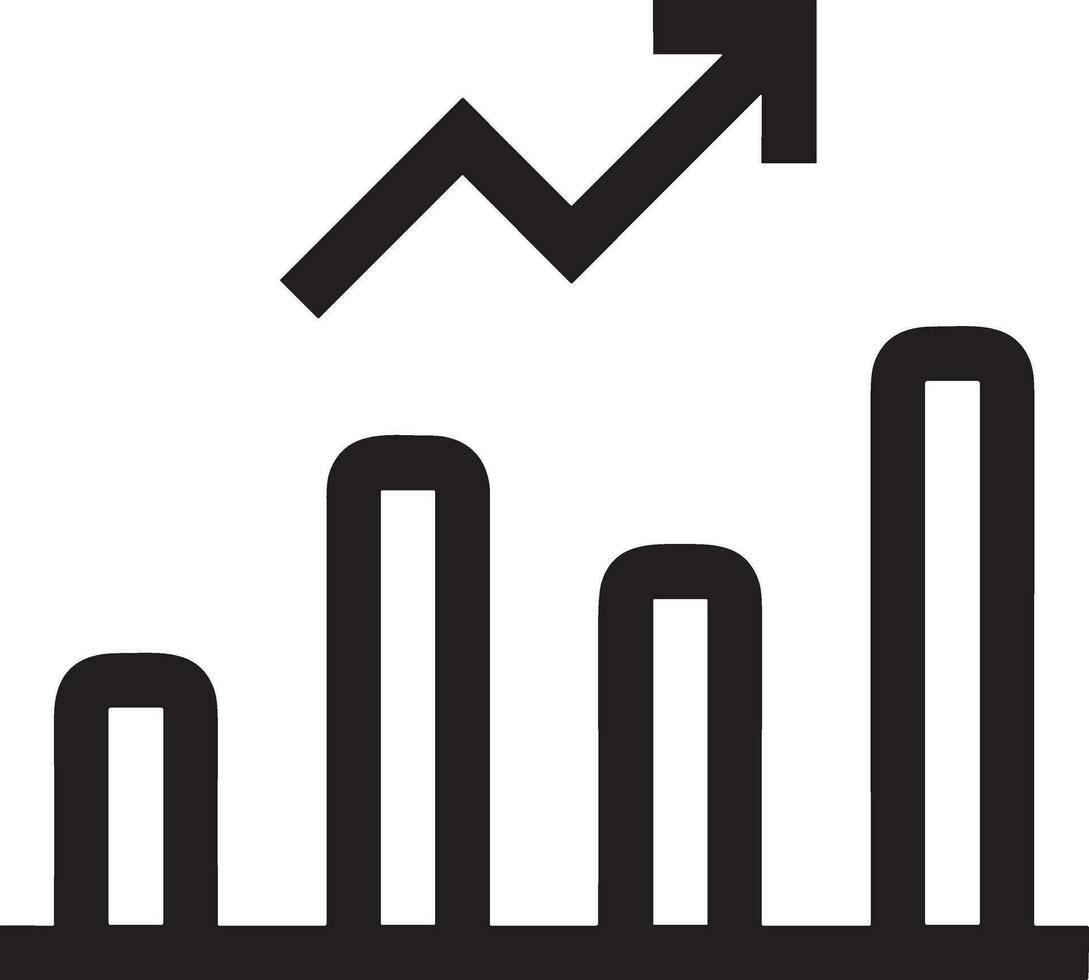 Growth business icon symbol vector image. Illustration of the progress outline infographic strategy  development design image