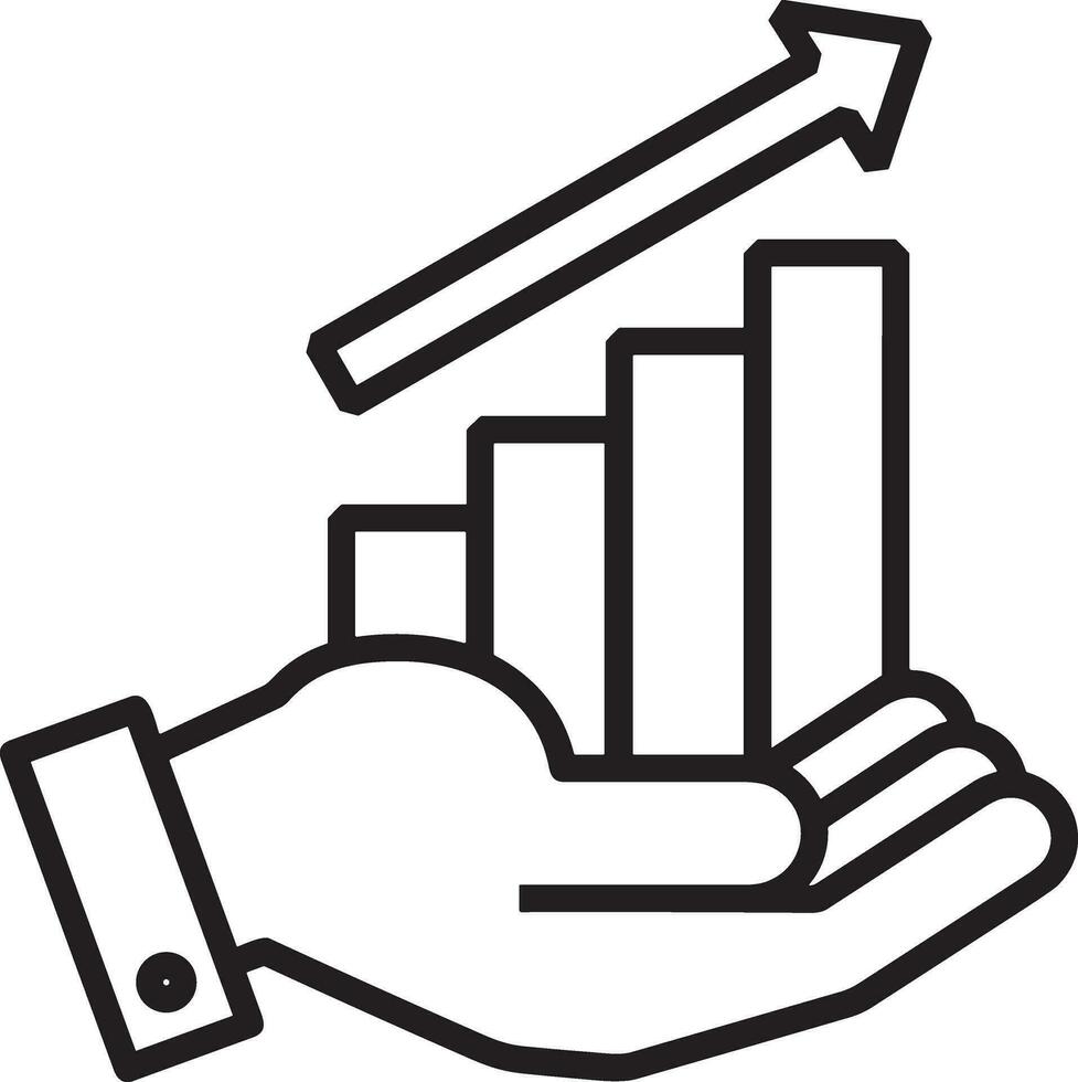 Growth business icon symbol vector image. Illustration of the progress outline infographic strategy  development design image
