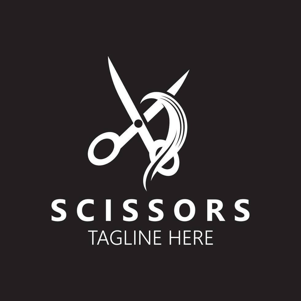 Scissors Logo Design Icon Template. Modern simple design. barbers tools and barbershop. Vector Illustration