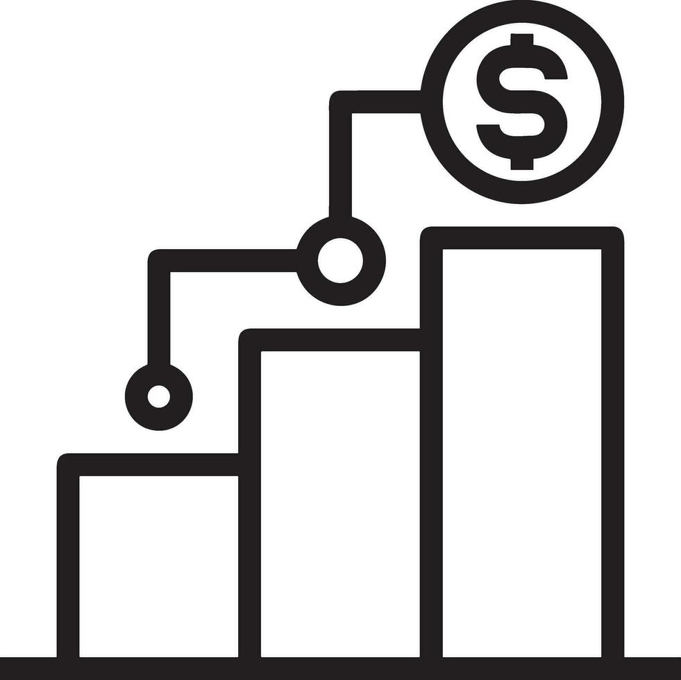 Growth business icon symbol vector image. Illustration of the progress outline infographic strategy  development design image