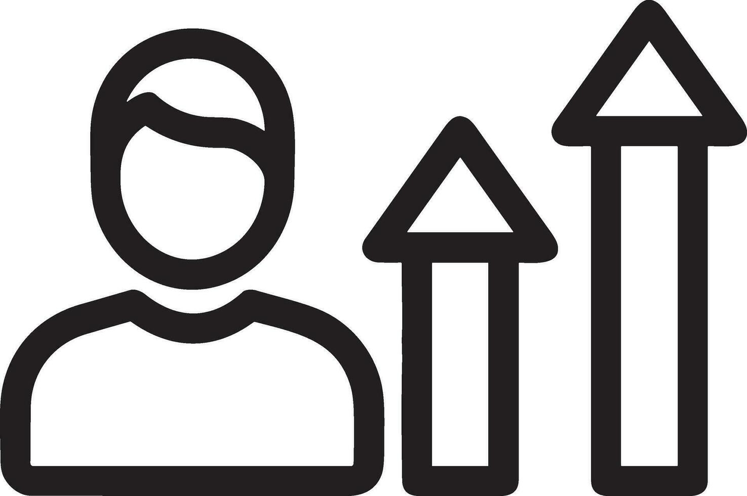 Growth business icon symbol vector image. Illustration of the progress outline infographic strategy  development design image