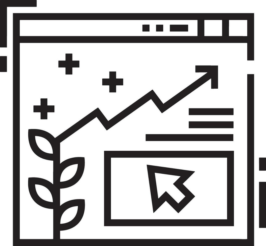 Growth business icon symbol vector image. Illustration of the progress outline infographic strategy  development design image