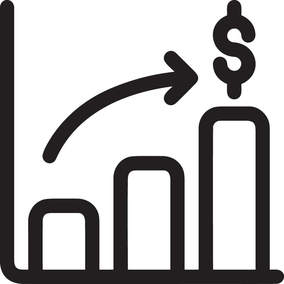 Growth business icon symbol vector image. Illustration of the progress outline infographic strategy  development design image