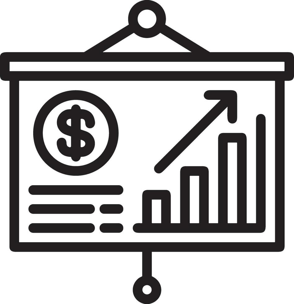 Growth business icon symbol vector image. Illustration of the progress outline infographic strategy  development design image