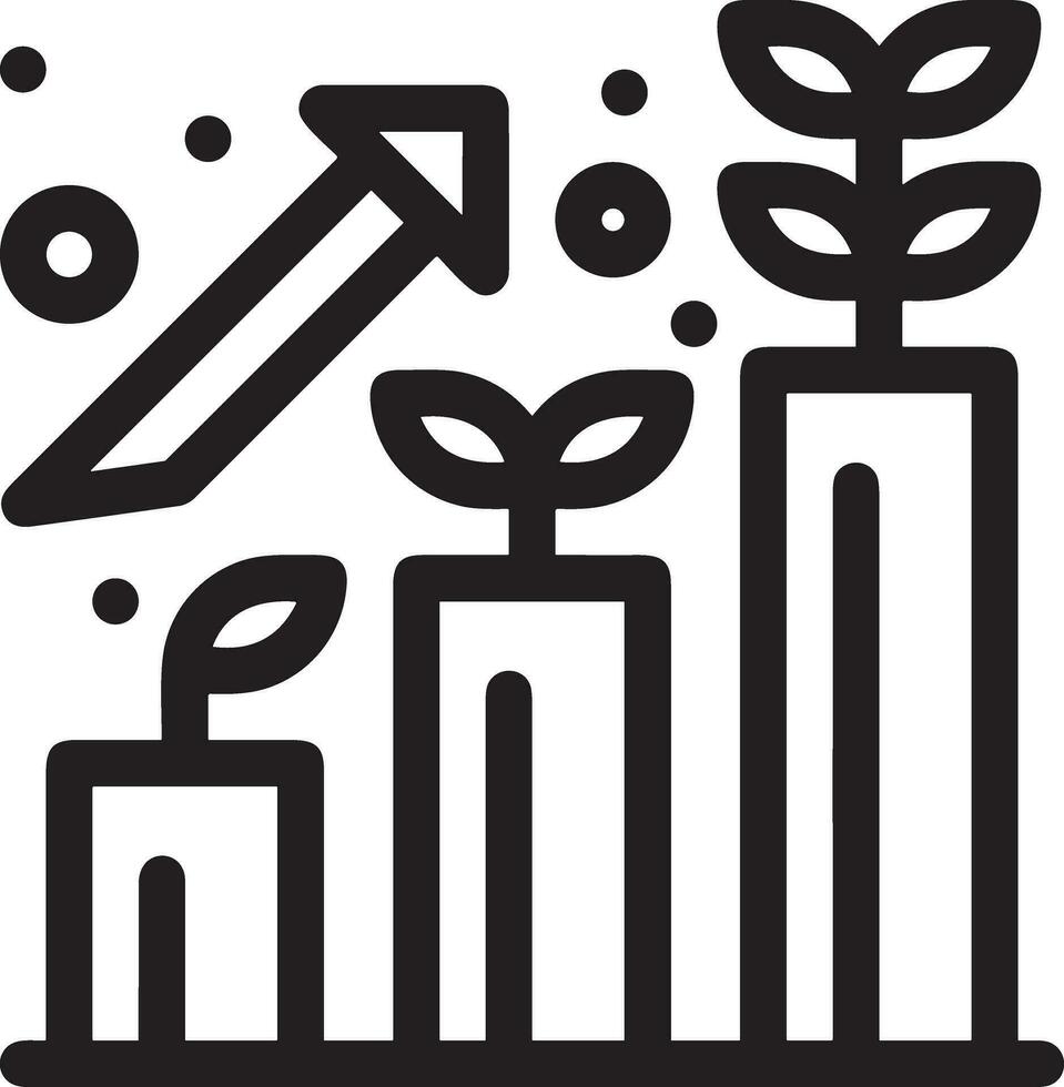 Growth business icon symbol vector image. Illustration of the progress outline infographic strategy  development design image