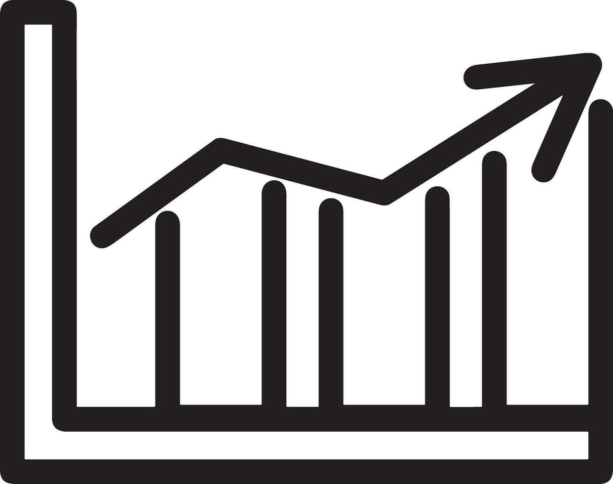 Growth business icon symbol vector image. Illustration of the progress outline infographic strategy  development design image