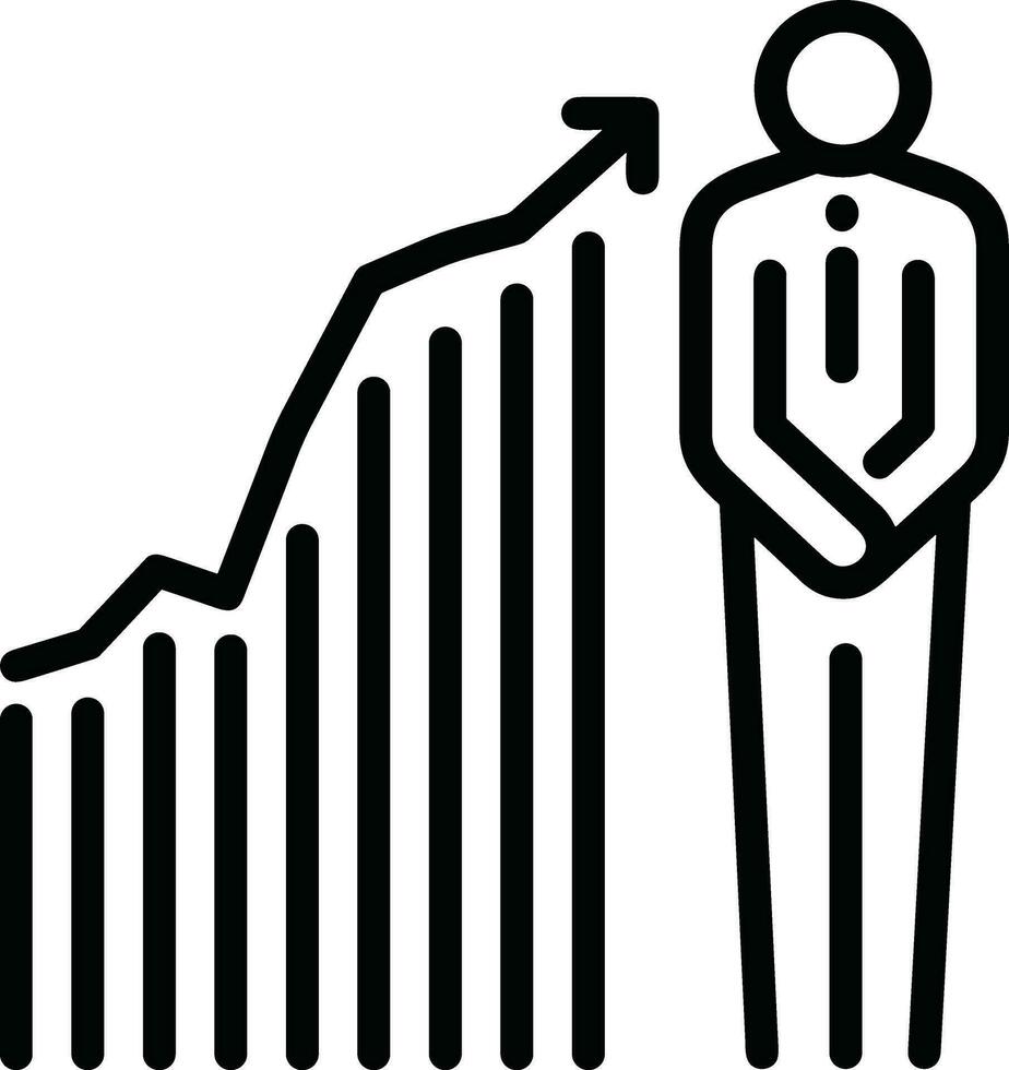 Growth business icon symbol vector image. Illustration of the progress outline infographic strategy  development design image