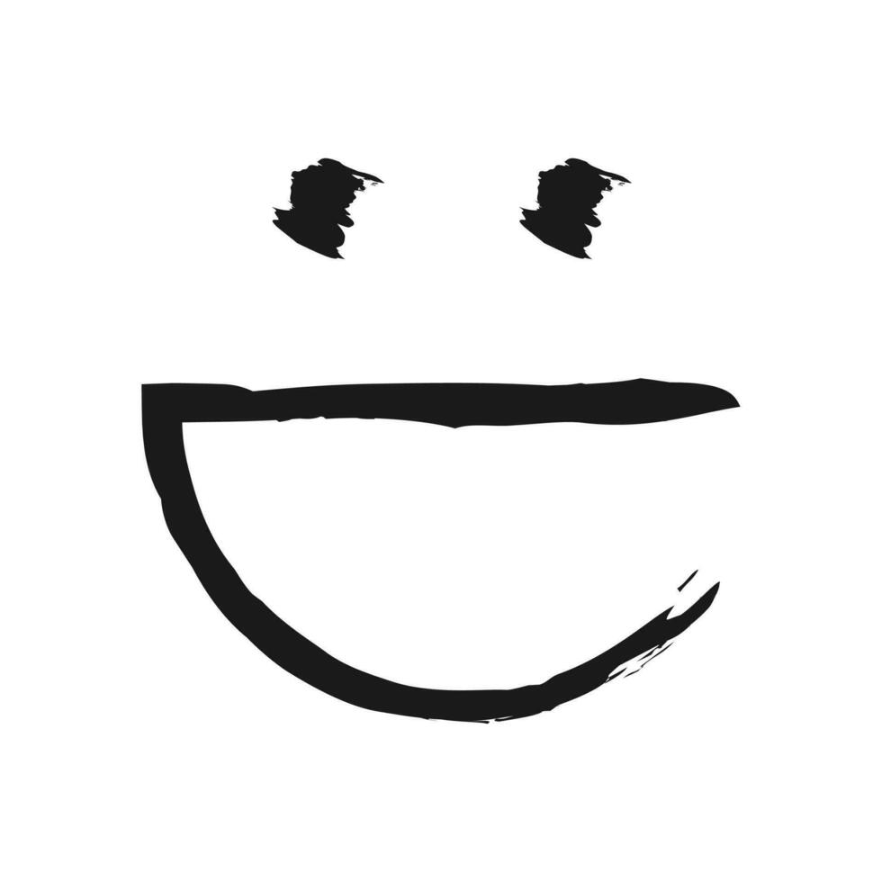 Smile Paint Brush Grunge Vector Icon