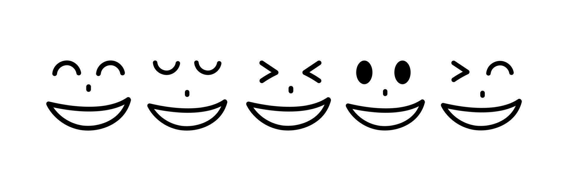 Cute Smile Line Icon Vector