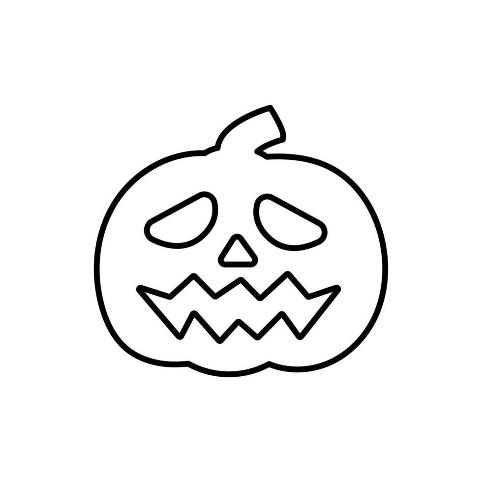 Halloween Pumpkin Line Art , Outline Pumpkin , Halloween Celebration vector