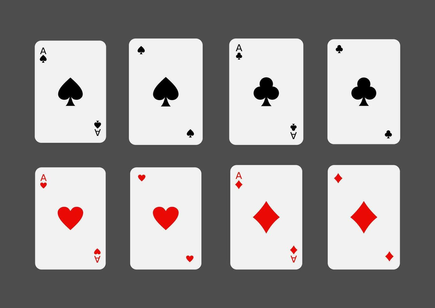 Casino Poker Card Illustration Element Vector Set