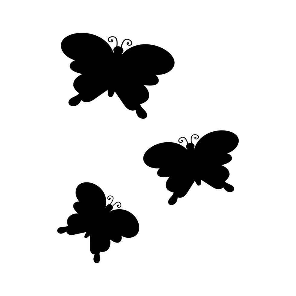 Butterfly Silhouette Vector Free , Black Butterfly Vector Element