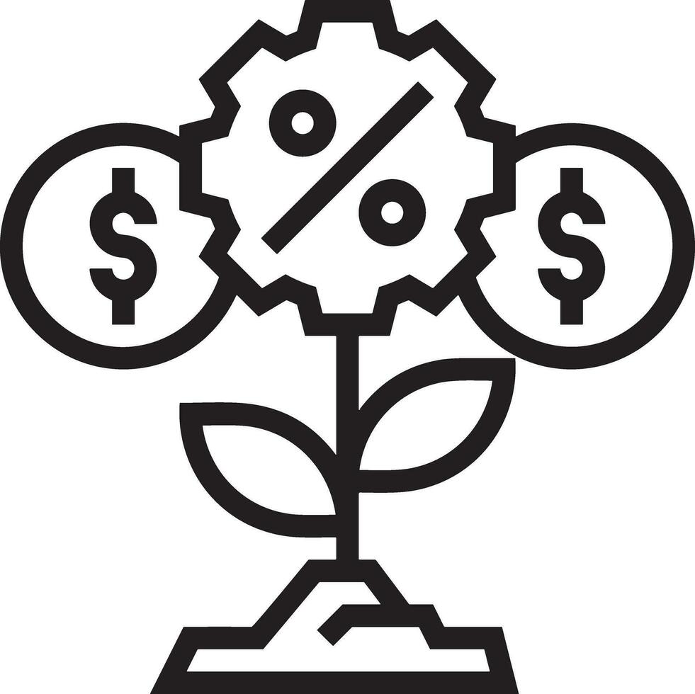 Growth business icon symbol vector image. Illustration of the progress outline infographic strategy  development design image