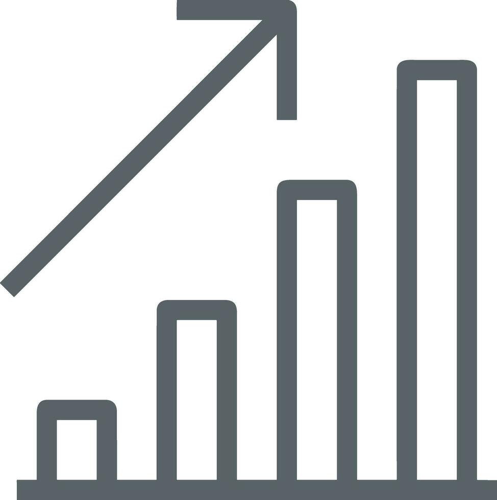 Growth business icon symbol vector image. Illustration of the progress outline infographic strategy  development design image
