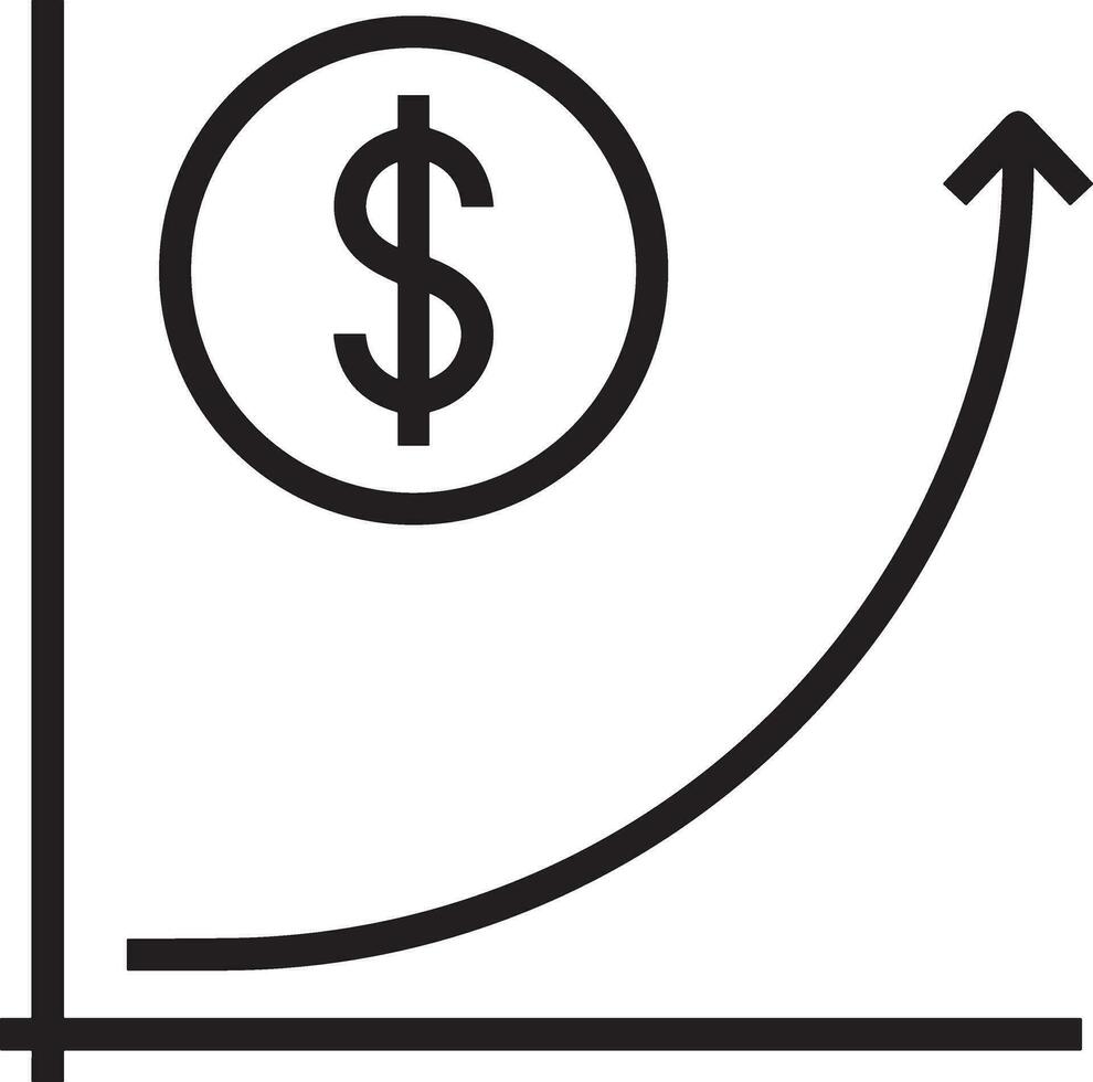 Growth business icon symbol vector image. Illustration of the progress outline infographic strategy  development design image