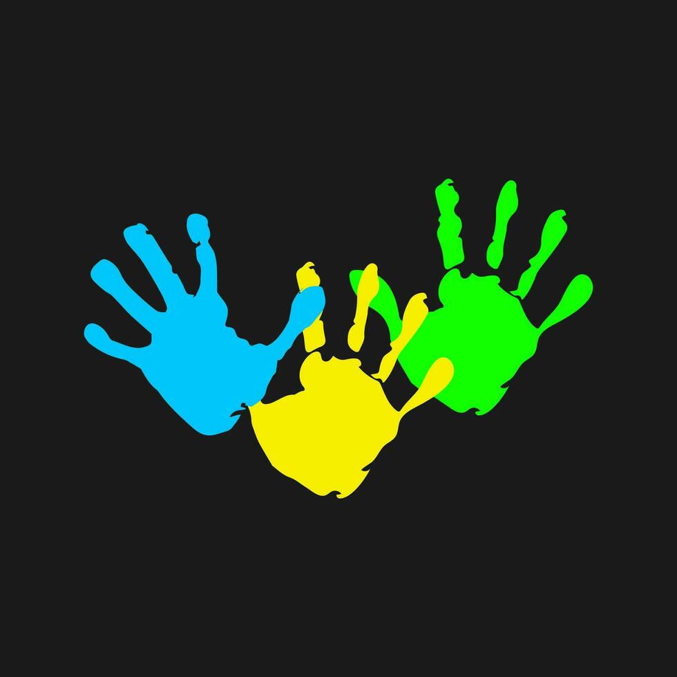Fun Hand Playful Kids . Happy and Education Element vector